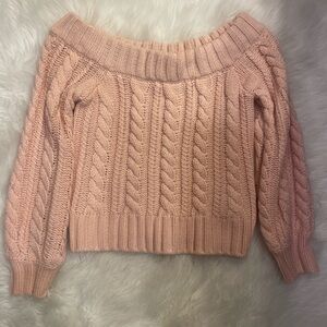1990s style pink cable knit sweater #vintage #90s